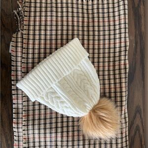 J. Crew Tan and Black Plaid Scarf